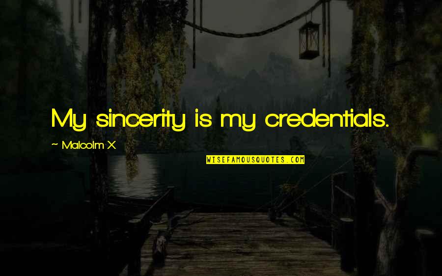 Credentials Quotes By Malcolm X: My sincerity is my credentials.