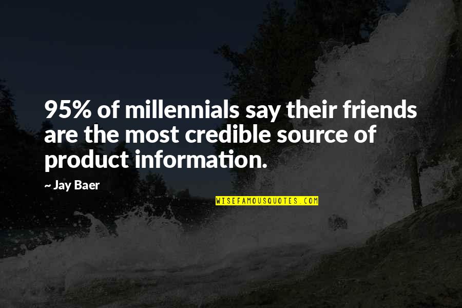 Credible Quotes By Jay Baer: 95% of millennials say their friends are the