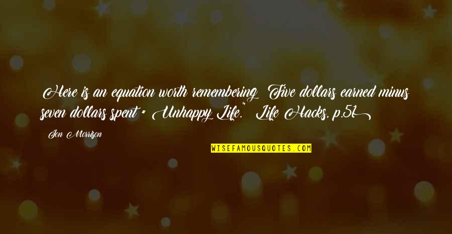 Credit And Debt Quotes By Jon Morrison: Here is an equation worth remembering: Five dollars