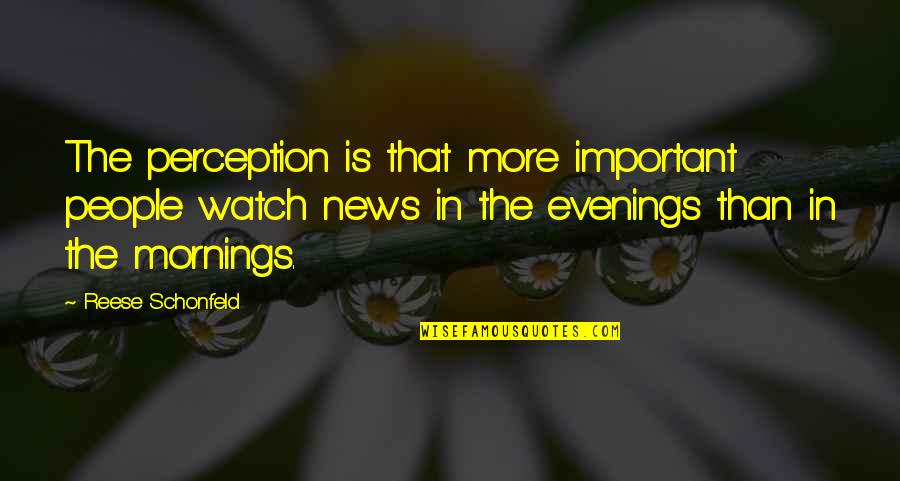 Creepiness Rule Quotes By Reese Schonfeld: The perception is that more important people watch Creepiness Rule Quotes By Reese Schonfeld: The perception is that more important people watch