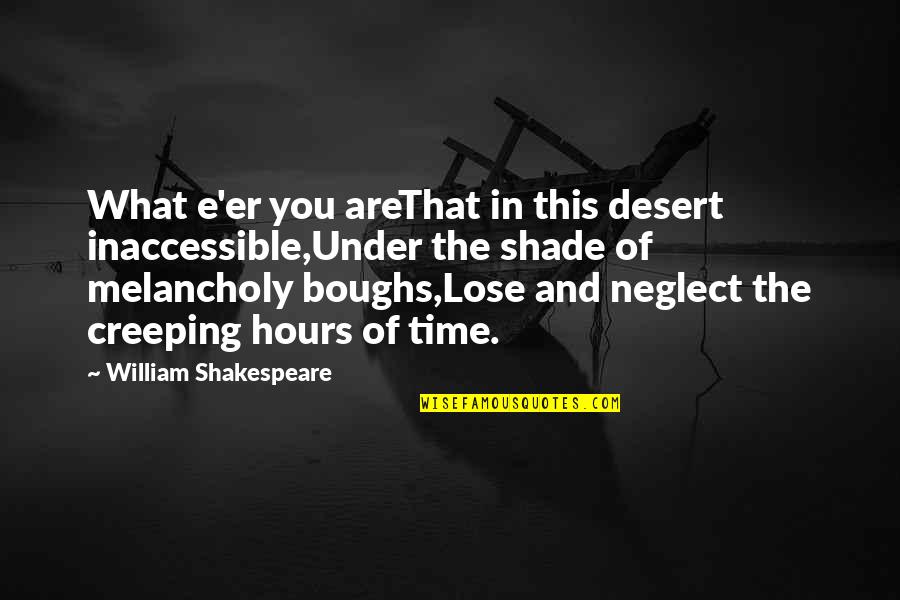 Creeping Up Quotes By William Shakespeare: What e'er you areThat in this desert inaccessible,Under