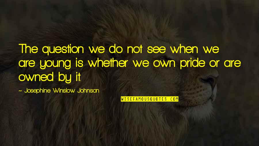 Crefeld On The Rhine Quotes By Josephine Winslow Johnson: The question we do not see when we Crefeld On The Rhine Quotes By Josephine Winslow Johnson: The question we do not see when we