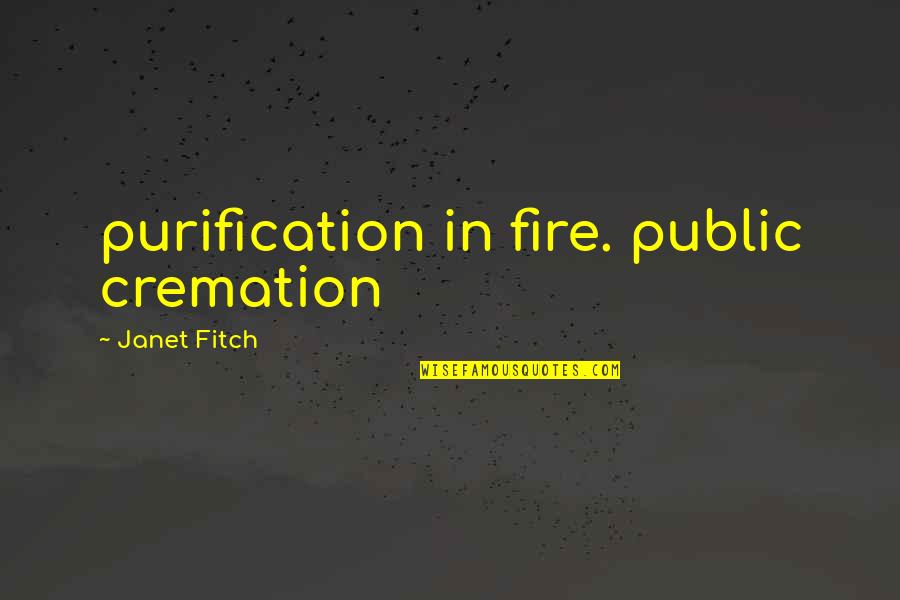 Cremation Quotes By Janet Fitch: purification in fire. public cremation