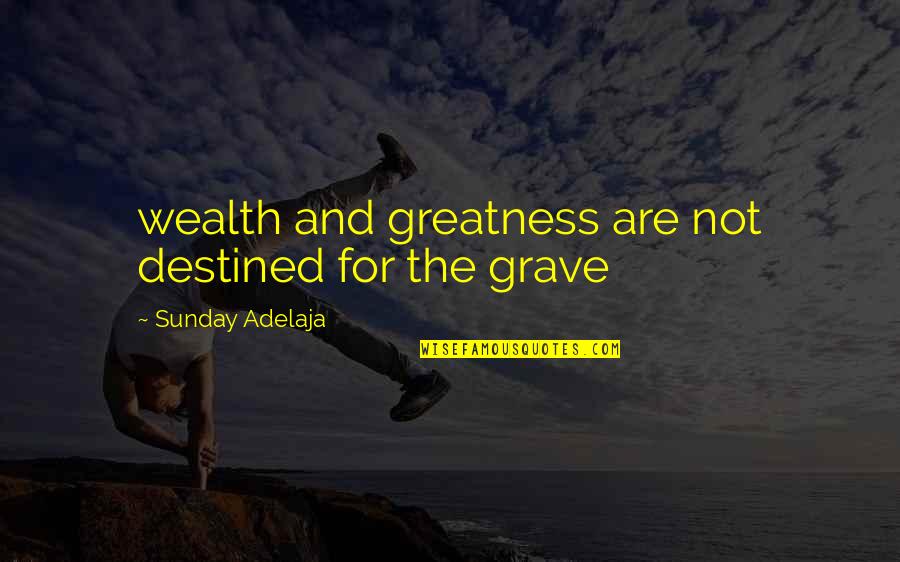 Crenulation Quotes By Sunday Adelaja: wealth and greatness are not destined for the