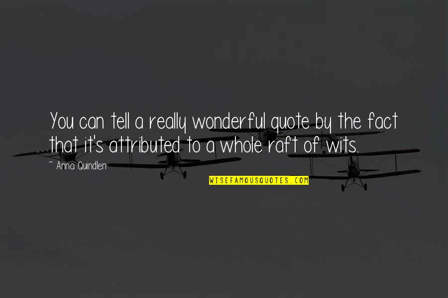 Creoles In New Orleans Quotes By Anna Quindlen: You can tell a really wonderful quote by