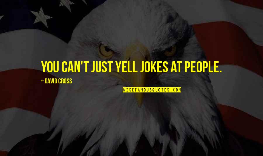 Crepusculo Significado Quotes By David Cross: You can't just yell jokes at people.