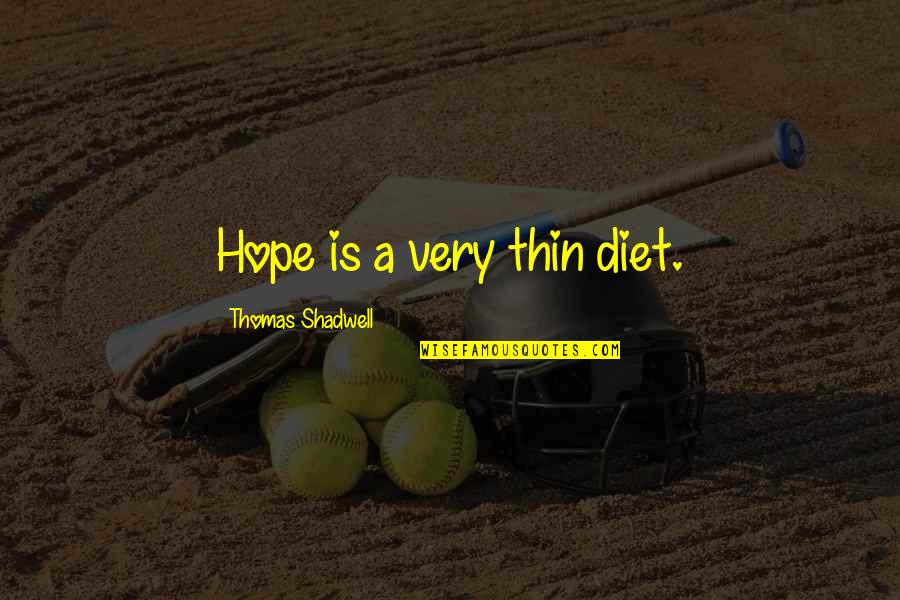 Crestinii Din Quotes By Thomas Shadwell: Hope is a very thin diet.
