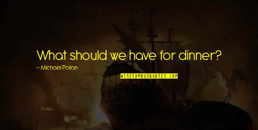 Creux Lies Quotes By Michael Pollan: What should we have for dinner?