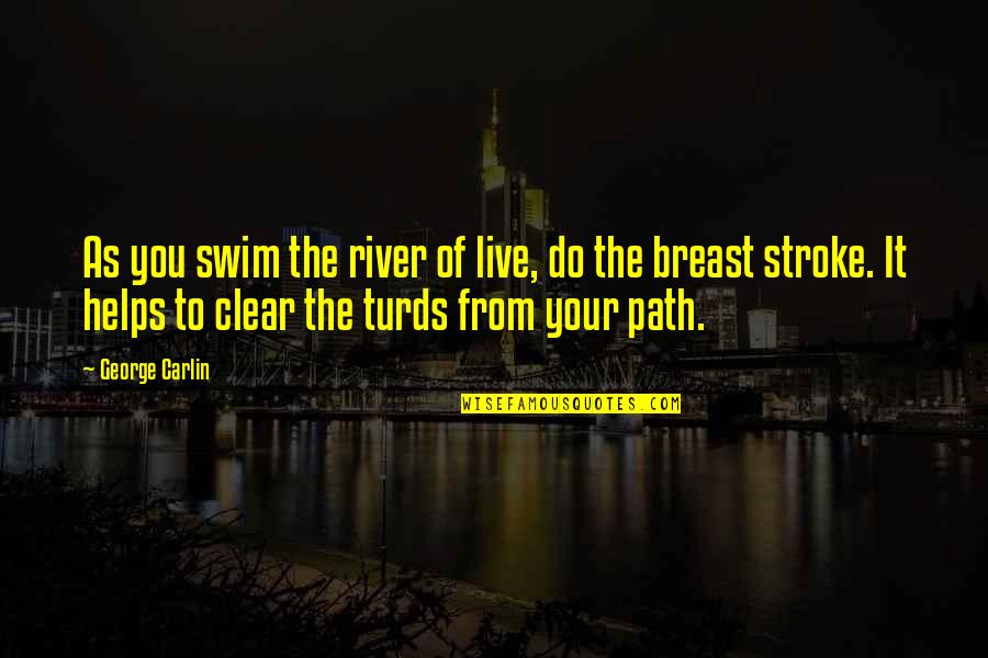 Creviced Quotes By George Carlin: As you swim the river of live, do