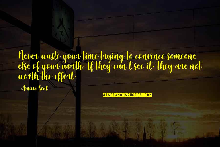 Cricket Sixes Quotes By Amari Soul: Never waste your time trying to convince someone