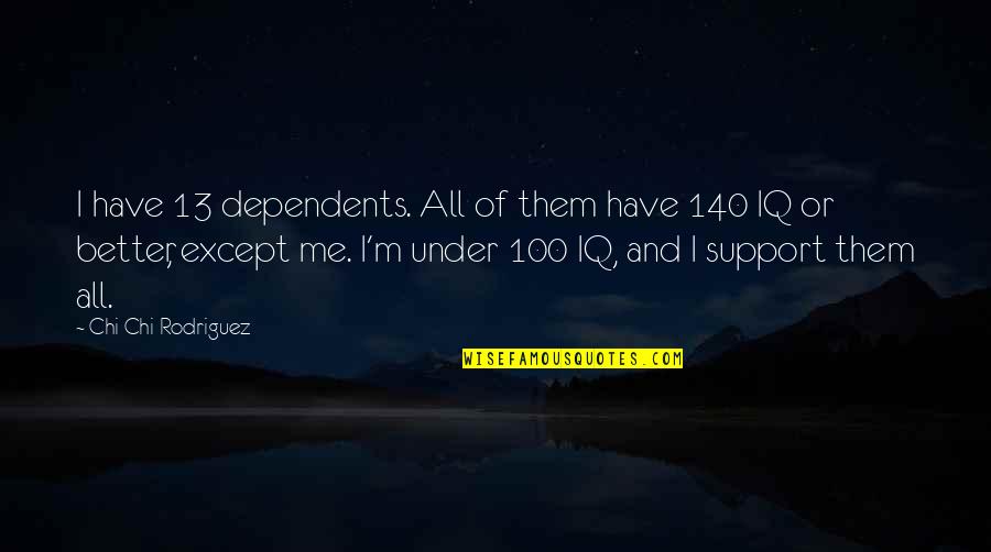 Cricketers Quotes By Chi Chi Rodriguez: I have 13 dependents. All of them have