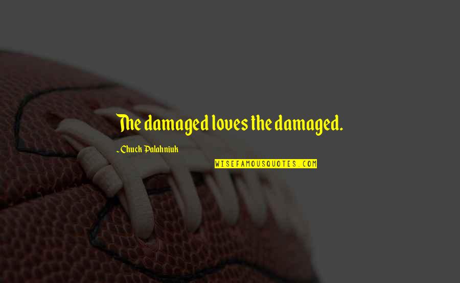 Crifasi Tammy Quotes By Chuck Palahniuk: The damaged loves the damaged. Crifasi Tammy Quotes By Chuck Palahniuk: The damaged loves the damaged.