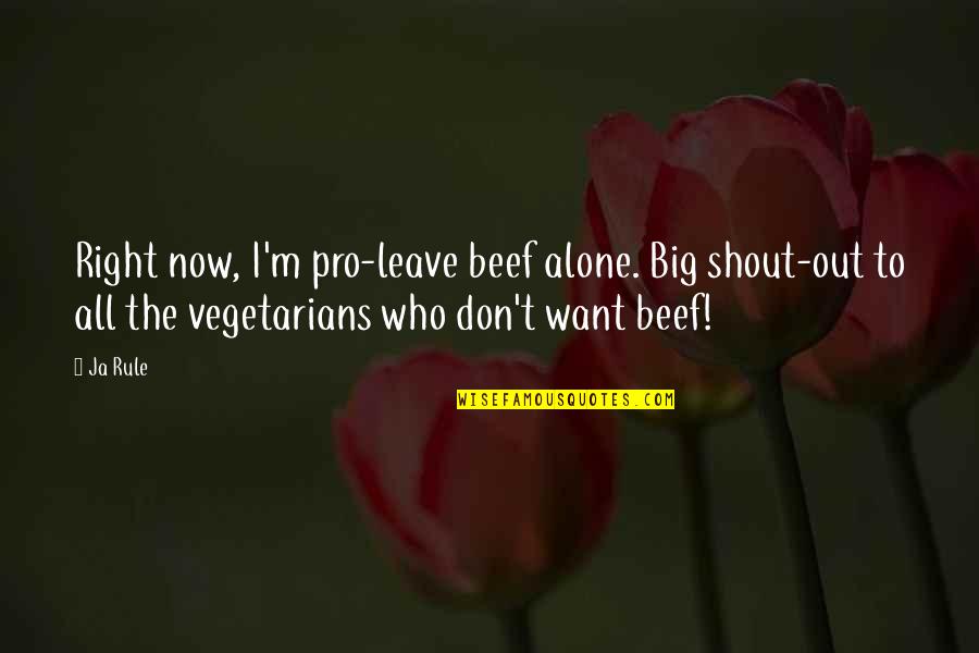 Crik Quotes By Ja Rule: Right now, I'm pro-leave beef alone. Big shout-out
