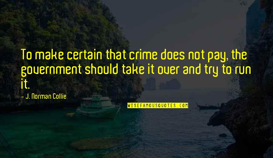 Crime Does Not Pay Quotes By J. Norman Collie: To make certain that crime does not pay,