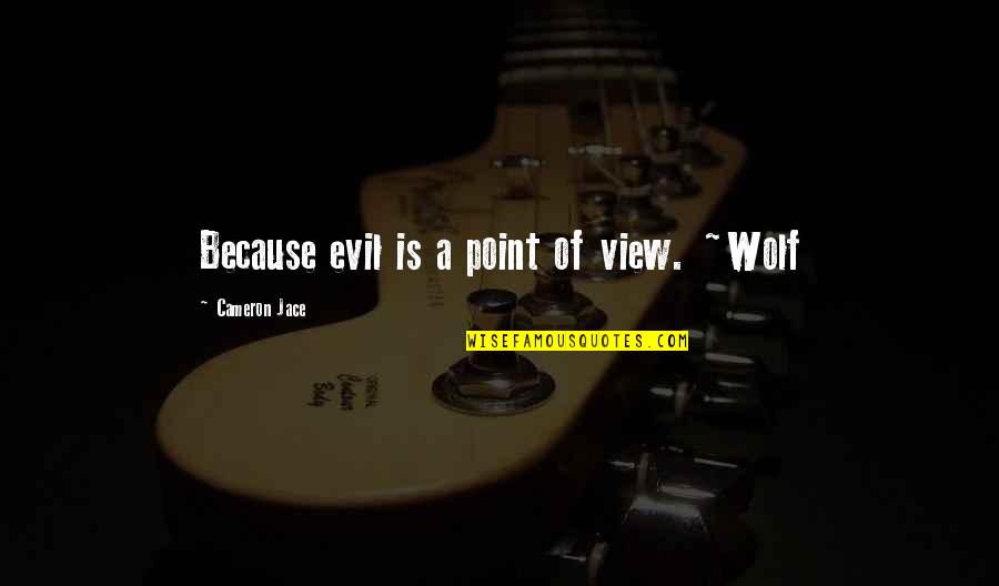 Crime Mysteries Quotes By Cameron Jace: Because evil is a point of view. ~Wolf Crime Mysteries Quotes By Cameron Jace: Because evil is a point of view. ~Wolf