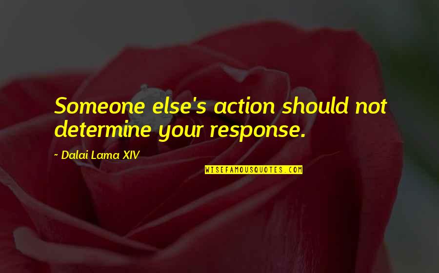 Criminally Insane Quotes By Dalai Lama XIV: Someone else's action should not determine your response.