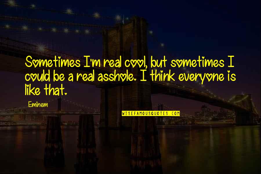 Crinkle Quotes By Eminem: Sometimes I'm real cool, but sometimes I could