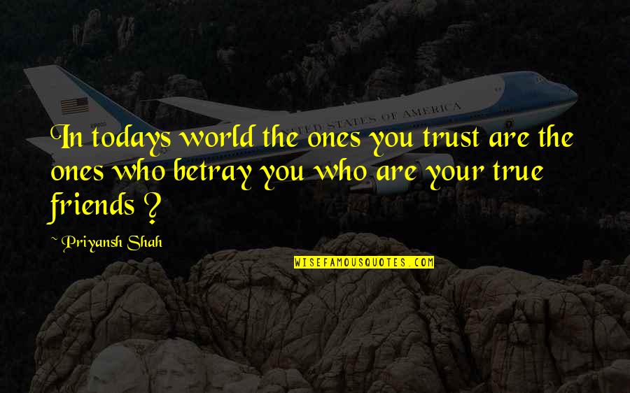 Crisis Preparedness Quotes By Priyansh Shah: In todays world the ones you trust are