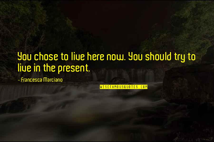 Crisper Stock Quotes By Francesca Marciano: You chose to live here now. You should Crisper Stock Quotes By Francesca Marciano: You chose to live here now. You should