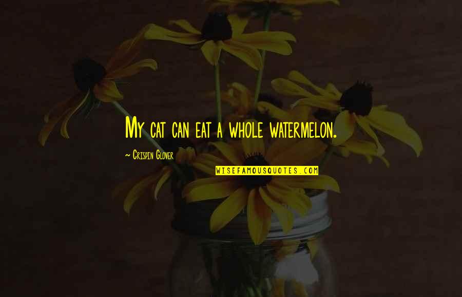 Crispin Glover Quotes By Crispin Glover: My cat can eat a whole watermelon.