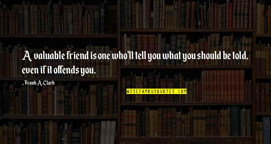 Cristelle Albaric Quotes By Frank A. Clark: A valuable friend is one who'll tell you