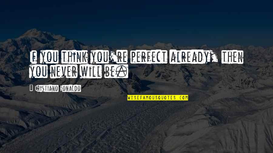Cristiano Ronaldo Quotes By Cristiano Ronaldo: If you think you're perfect already, then you