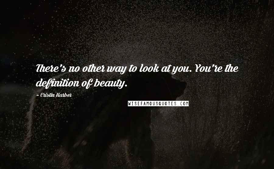 Cristin Harber quotes: There's no other way to look at you. You're the definition of beauty.