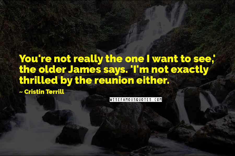 Cristin Terrill quotes: You're not really the one I want to see,' the older James says. 'I'm not exactly thrilled by the reunion either.