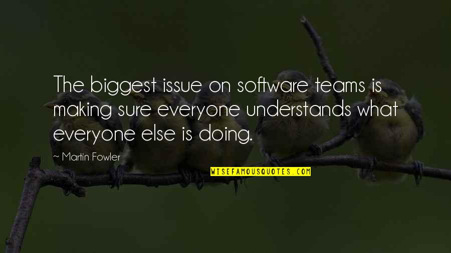 Criterions Log Quotes By Martin Fowler: The biggest issue on software teams is making