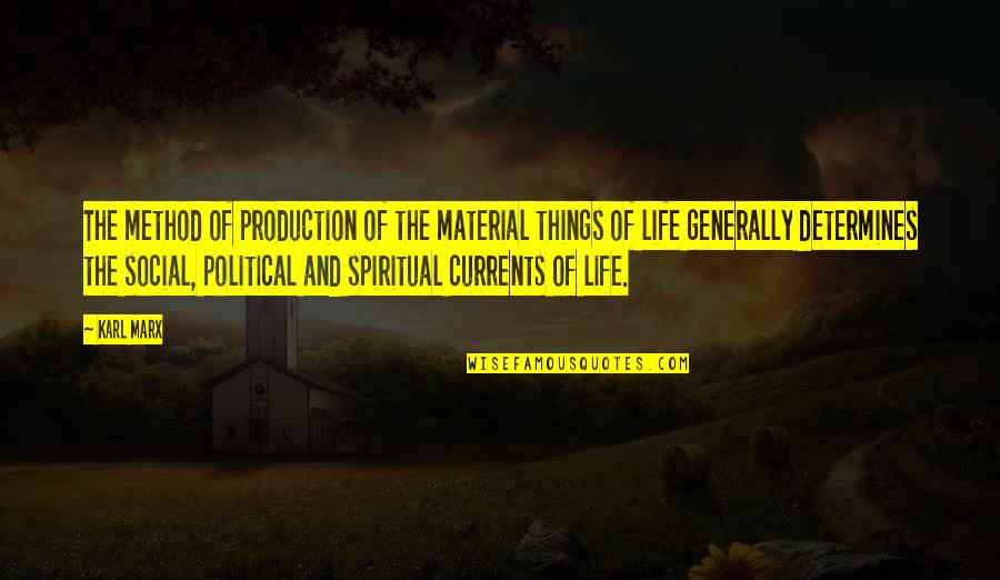 Critical And Creative Mind Quotes By Karl Marx: The method of production of the material things