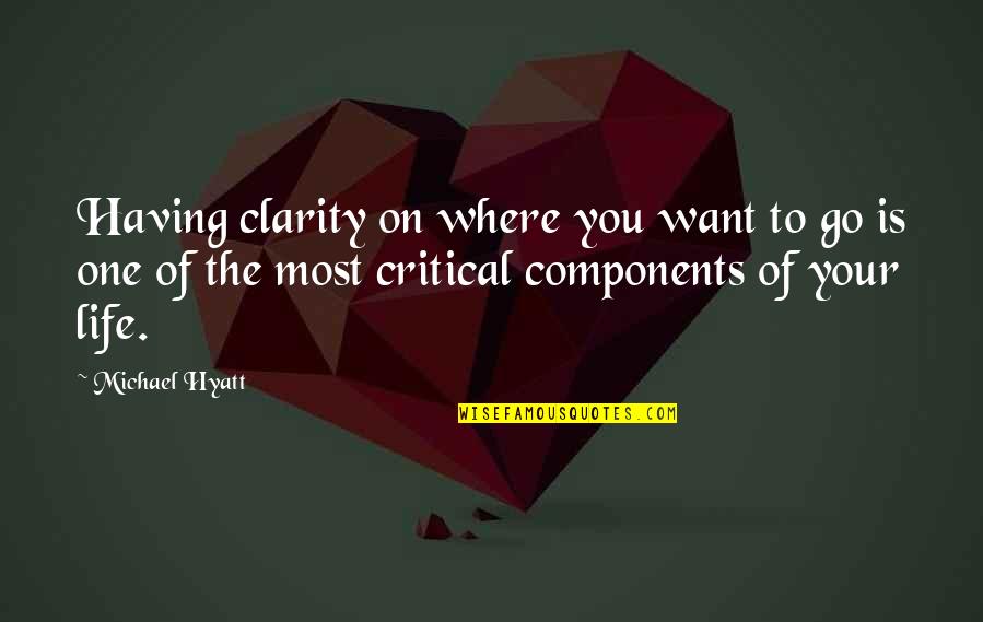 Critical Life Quotes By Michael Hyatt: Having clarity on where you want to go