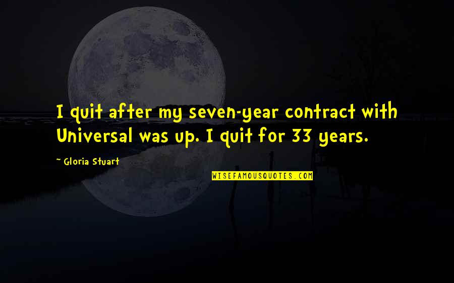 Critical Reasoning Quotes By Gloria Stuart: I quit after my seven-year contract with Universal