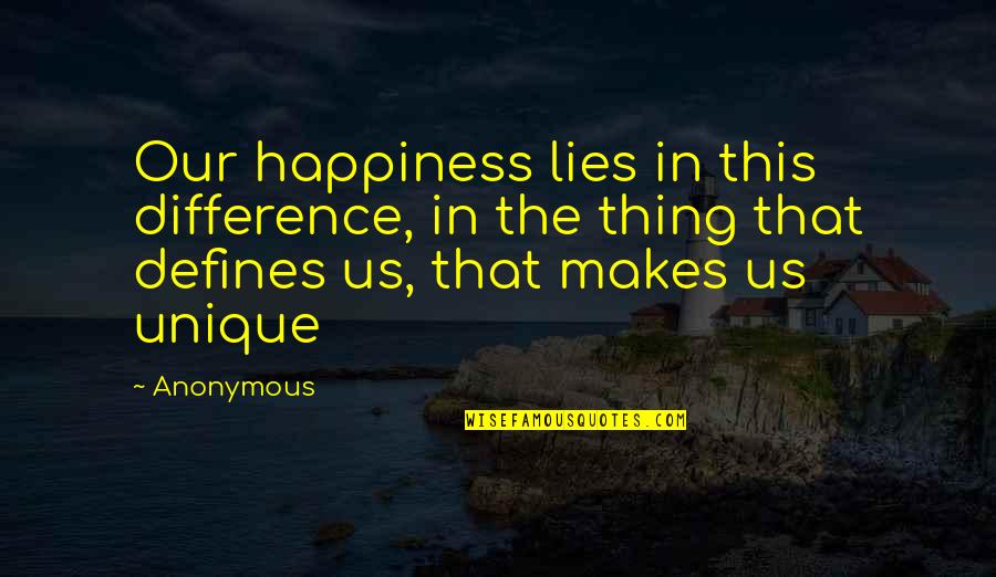 Criticising Government Quotes By Anonymous: Our happiness lies in this difference, in the