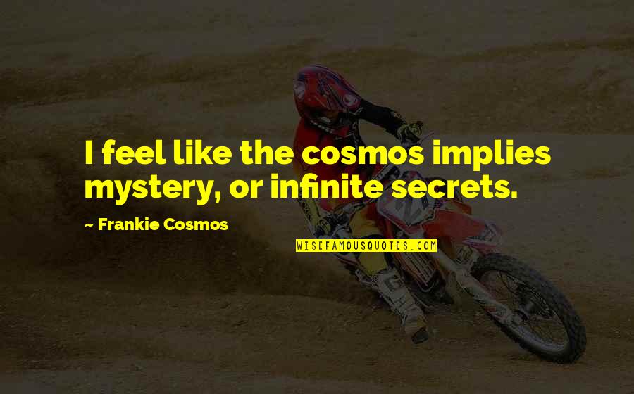 Criticism From Friends Quotes By Frankie Cosmos: I feel like the cosmos implies mystery, or