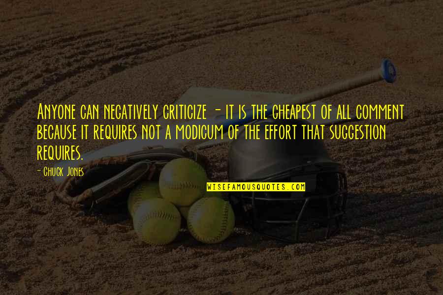 Criticize Quotes By Chuck Jones: Anyone can negatively criticize - it is the