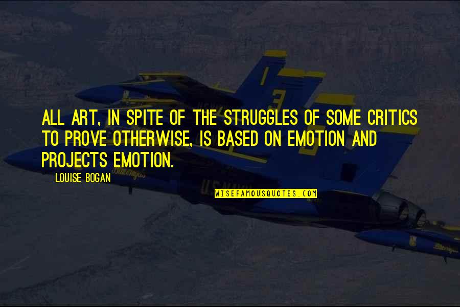 Critics Art Quotes By Louise Bogan: All art, in spite of the struggles of