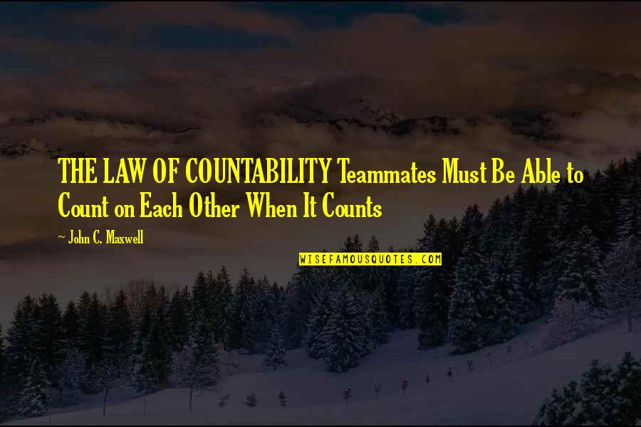 Critics Citizen Kane Quotes By John C. Maxwell: THE LAW OF COUNTABILITY Teammates Must Be Able Critics Citizen Kane Quotes By John C. Maxwell: THE LAW OF COUNTABILITY Teammates Must Be Able