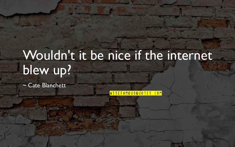 Critiques Quotes By Cate Blanchett: Wouldn't it be nice if the internet blew