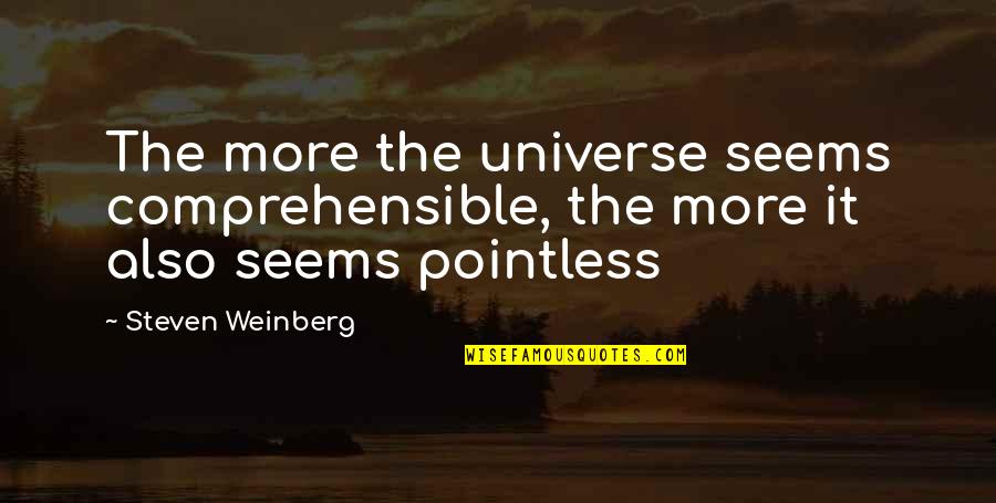 Crito Quotes By Steven Weinberg: The more the universe seems comprehensible, the more
