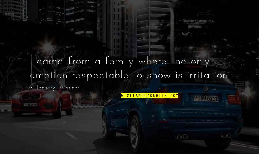 Crnovr Ke Novice Quotes By Flannery O'Connor: I came from a family where the only Crnovr Ke Novice Quotes By Flannery O'Connor: I came from a family where the only