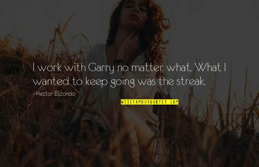 Crnu I Zlatnu Quotes By Hector Elizondo: I work with Garry no matter what. What