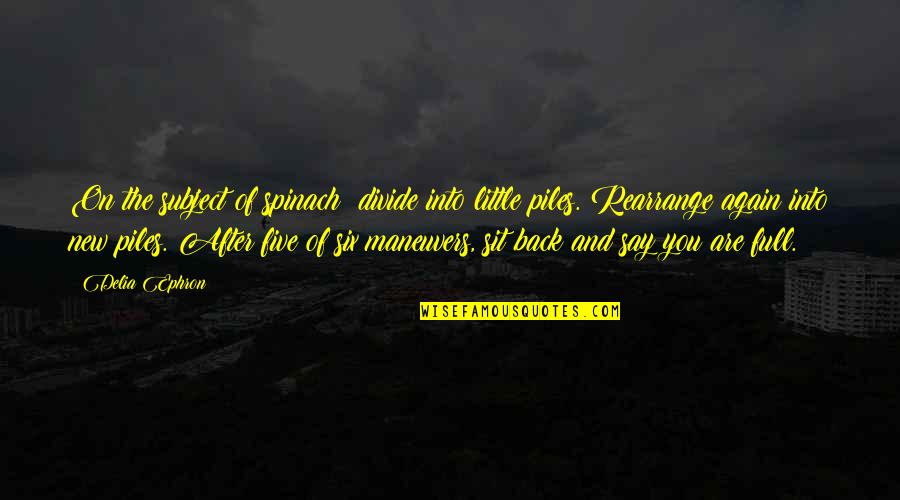 Crocheting Needles Quotes By Delia Ephron: On the subject of spinach: divide into little Crocheting Needles Quotes By Delia Ephron: On the subject of spinach: divide into little