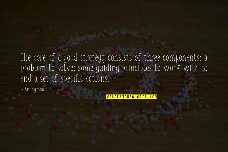 Crochets Et Parenthese Quotes By Anonymous: The core of a good strategy consists of