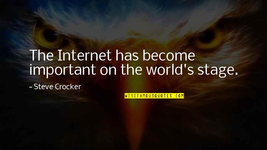 Crocker's Quotes By Steve Crocker: The Internet has become important on the world's