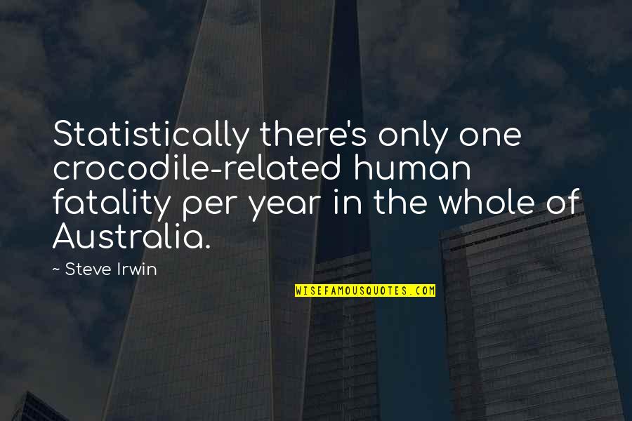 Crocodiles Quotes By Steve Irwin: Statistically there's only one crocodile-related human fatality per