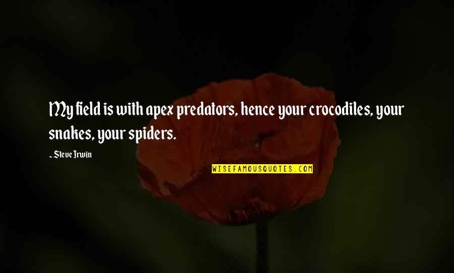 Crocodiles Quotes By Steve Irwin: My field is with apex predators, hence your