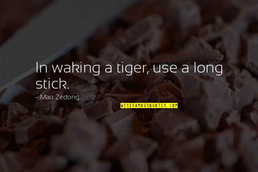 Croke Patterson Quotes By Mao Zedong: In waking a tiger, use a long stick. Croke Patterson Quotes By Mao Zedong: In waking a tiger, use a long stick.