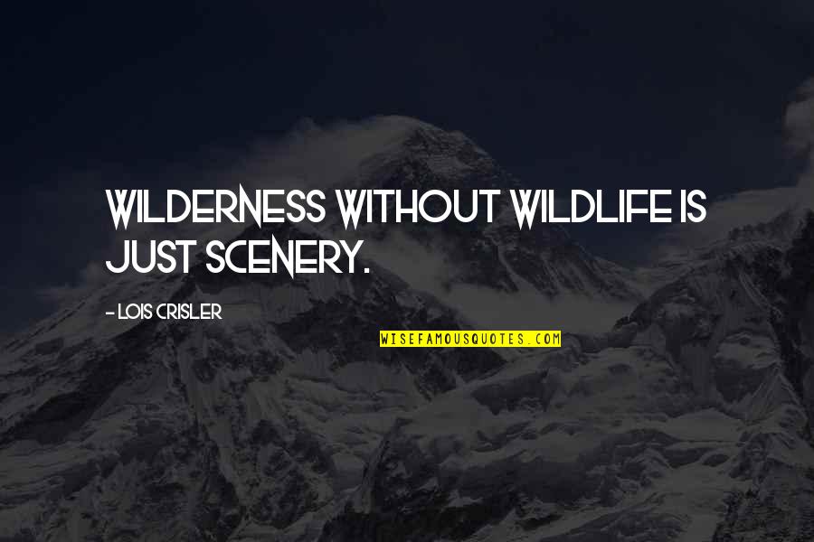 Crooked Lines Quotes By Lois Crisler: Wilderness without wildlife is just scenery. Crooked Lines Quotes By Lois Crisler: Wilderness without wildlife is just scenery.