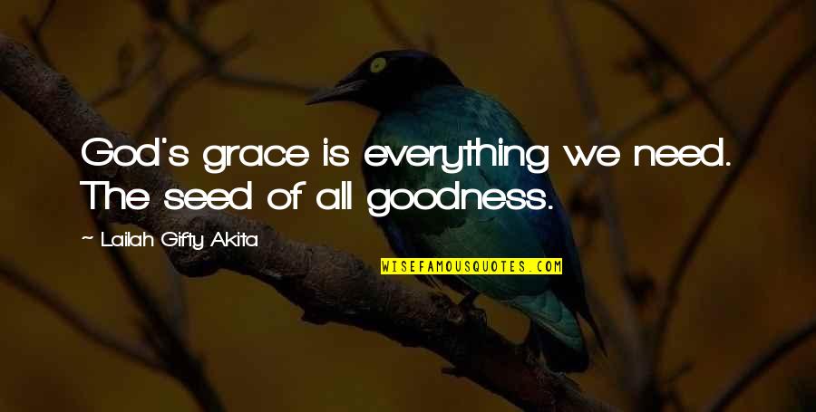 Crooks Racism Quotes By Lailah Gifty Akita: God's grace is everything we need. The seed