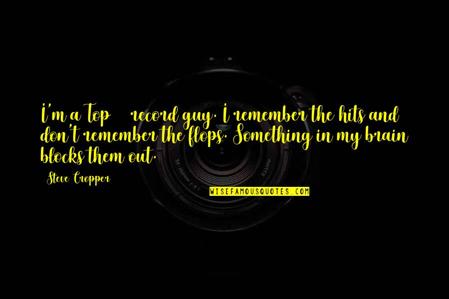 Cropper Quotes By Steve Cropper: I'm a Top 40 record guy. I remember Cropper Quotes By Steve Cropper: I'm a Top 40 record guy. I remember